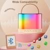 JYX Mini Karaoke Machine for Kids Adults, Portable Bluetooth Speaker with 2 Microphones, Support TF/AUX Input/4 Funny Magic Voice (Ivory White-1 Mic) view 3