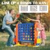 Giant 4-in-A-Row Connect Game Set, Adjustable Height Jumbo Yard Game with Golf, Basketball Hoop, Ring Toss & Mesh Pocket, Indoor & Outdoor Yard Connect Game for Kids Adults Family view 3