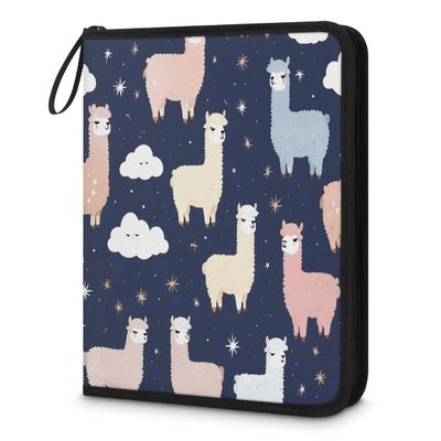 Kuquteed Cartoon Alpaca Trading Card Binder 9 Pocket 900 Cards Holder Collector Album with 50 Removable Sleeves Gifts for Boys Girls Sheep Clouds Sports Game Cards