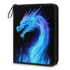 Kuquteed Blue Dragon Trading Card Binder 9 Pocket 900 Cards Holder Collector Album with 50 Removable Sleeves Gifts for Boys Girls Flame Dino Sports Game Cards view 1