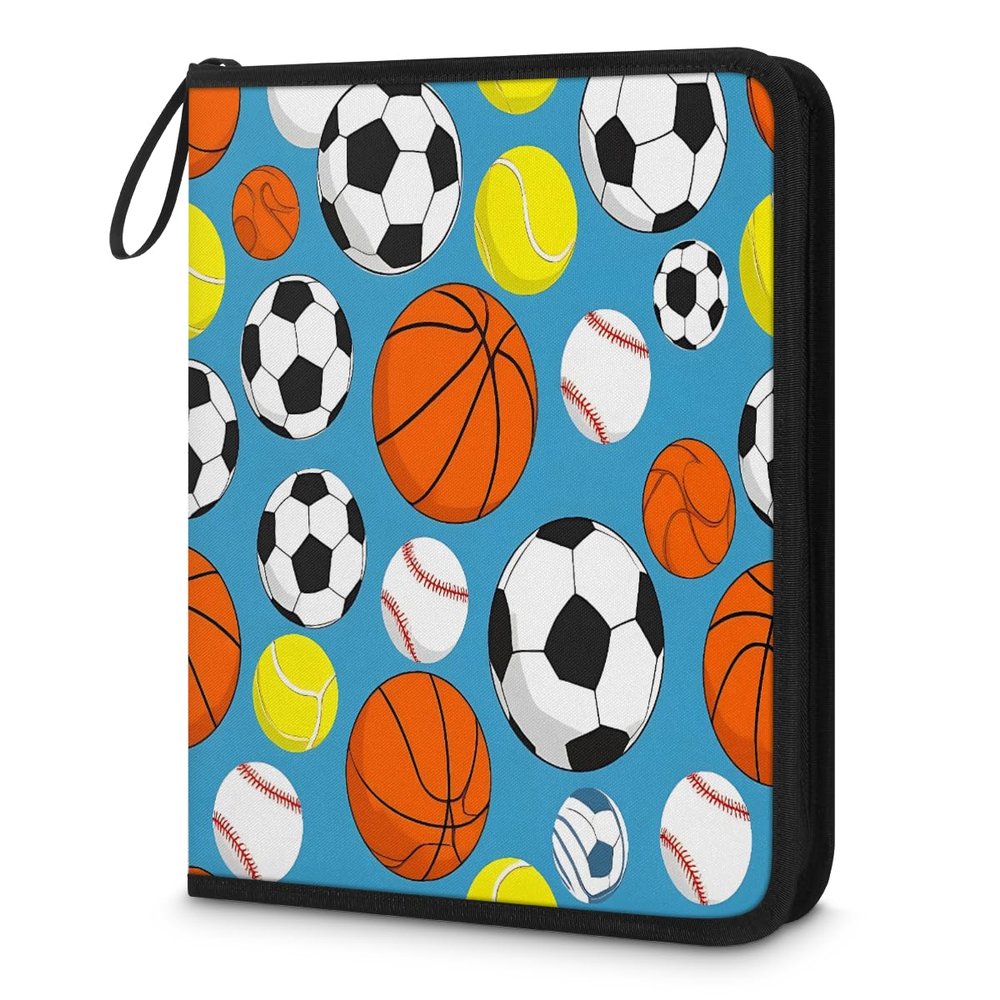 Kuquteed Soccer Baseball Trading Card Binder 4 Pocket 400 Cards Holder Collector Album with 50 Removable Sleeves Gifts for Boys Girls Basketball Tennis Sports Game Cards