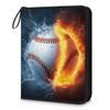 Kuquteed Flame Baseball Trading Card Binder 4 Pocket 400 Cards Holder Collector Album with 50 Removable Sleeves Gifts for Boys Girls Fire Water Bases Sports Game Cards view 1