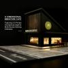 1/64 Scale Wheels die-cast Model car Display case with LED Lights and Acrylic Cover, Featuring a Miniature Parking lot Scene and Storage Garage Box with Parking Spaces (Coffee Shop) view 4