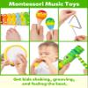 Coogam Wooden Musical Instruments for Toddlers, Tambourine Xylophone Castanet Flute Maracas Playset, Wood Percussion Rhythm Music Toy, Montessori Educational Learning Gift view 4
