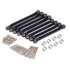 8PCS RC Car Links Set Metal Chassis Pull Rods Suspension Link Mount for 1/16 WPL C14 C24 1/12 MN D90 D91 MN40 MN45 MN96 MN99 MN99s Upgrades (Black) view 1