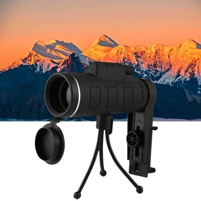 , 40X60 Wide Angle Hd Prism Scope with Compass Phone Clip Tripod Outdoor Portable Telescope -