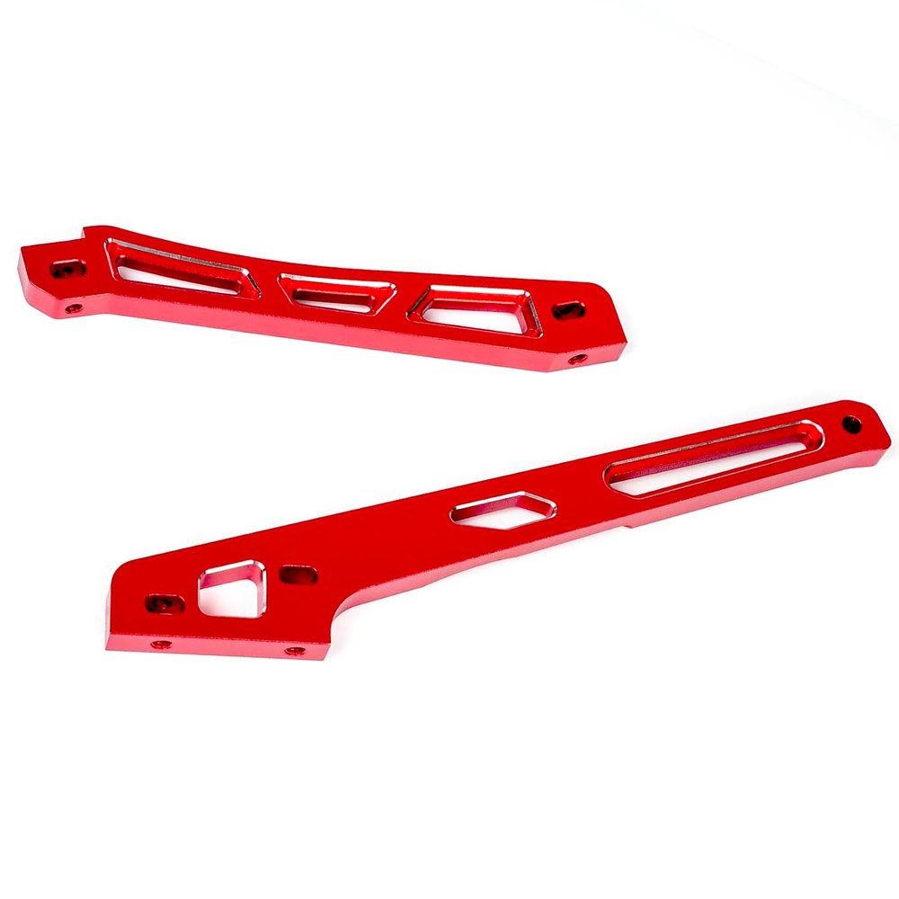 Aluminum Alloy HD Chassis Brace Set for Front Rear & Brace for Arrma Kraton 6S BLX,V6 New Version,2PCS Upgrade Parts Aluminum Center Cars ARA320754/ARA320754 Hopups Part Hop Ups Support Frame-Red