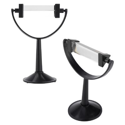 2PCS Optical Glass Triangular Prism with Stand, 360 Rotation Clear Photo Photography for Teaching Physics Light Spectrum