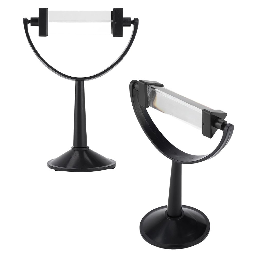 2PCS Optical Glass Triangular Prism with Stand, 360 Rotation Clear Photo Photography for Teaching Physics Light Spectrum
