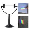 2PCS Optical Glass Triangular Prism with Stand, 360 Rotation Clear Photo Photography for Teaching Physics Light Spectrum view 4