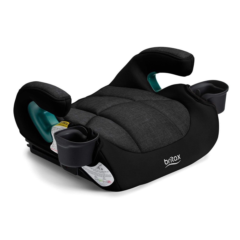 Britax UpNGo Click Backless Booster Car Seat with Rigid Latch, Lightweight and Portable Travel Booster with Slim Design and PosturePlus, Accommodates Kids up to 120 Lbs and 63 Raven Black