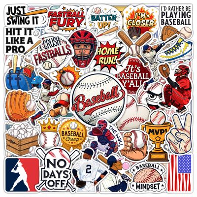 100Pcs Baseball Stickers for Water Bottles - Baseball Gifts, Party Supplies & Decorations - Sport Stickers - Gift for Women & Men
