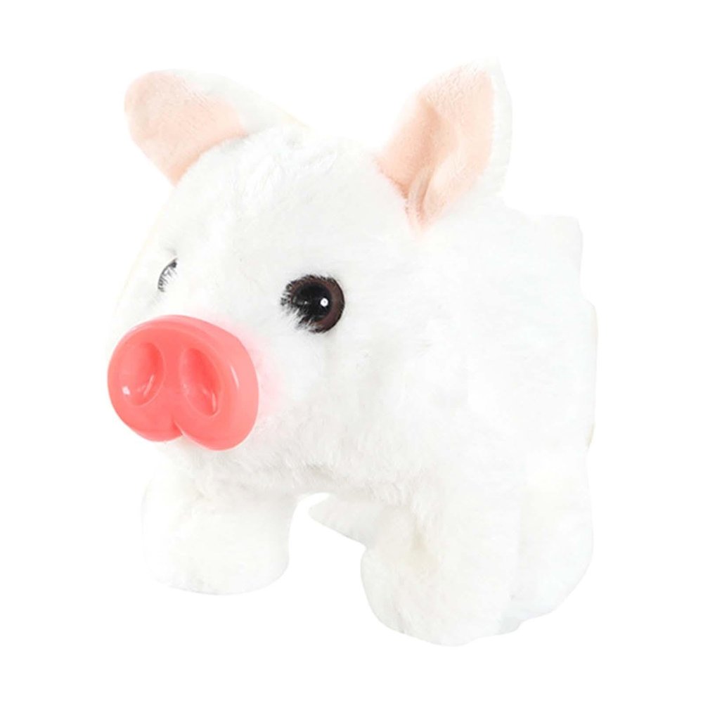 FytStycale Electronic Plush Pig Pet, Lifelike Animated Walking Toy for Children, White