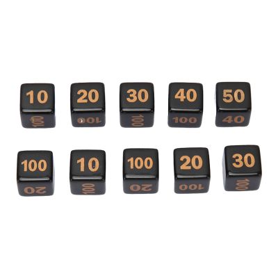 10Pcs Dice Set Plastic Right Angle 6 Sided Numbers Dice for Game Desktop Education Black for Board Games and Math Games Durable Lightweight Easy to Carry Ideal Gift for Kids and