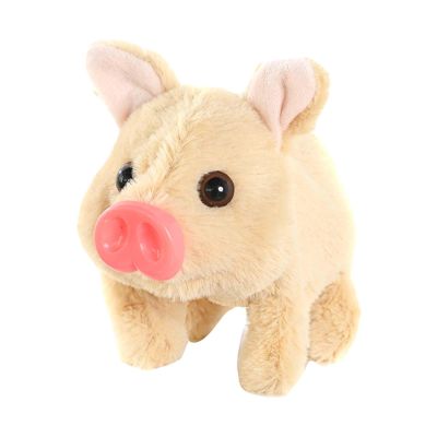 FytStycale Electronic Plush Pig Pet, Lifelike Animated Walking Toy for Children, Brown