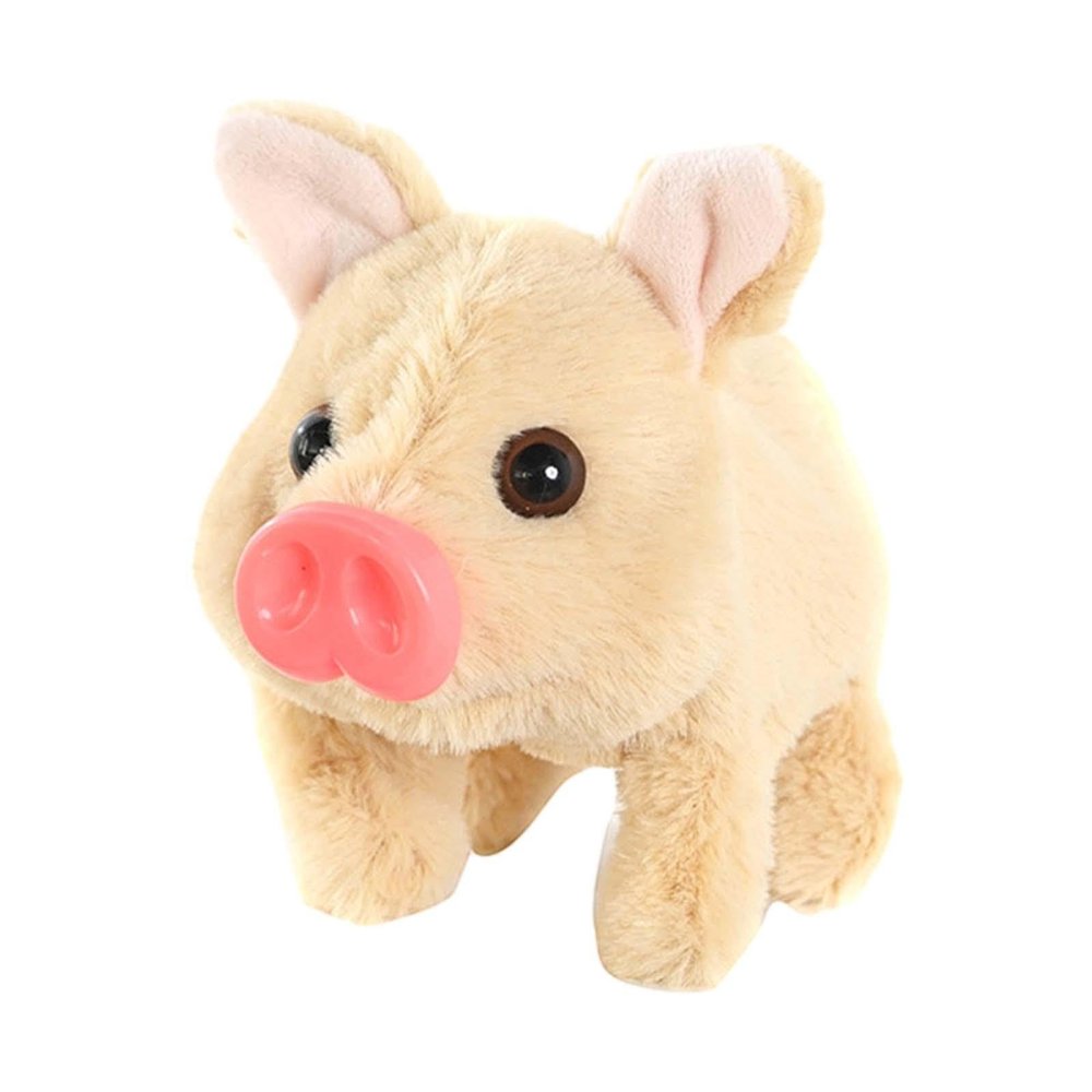 FytStycale Electronic Plush Pig Pet, Lifelike Animated Walking Toy for Children, Brown