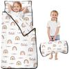 Personalized Toddler Nap Mat with Name for Kids Custom Rainbow Sleeping Bag with Pillow & Blanket for Girls Ideal Slumber Bags for Daycare, Preschool & Kindergarten view 1