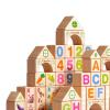100x Wooden Building Blocks Early Education Toy Visual Perception DIY Letter Number Shape Gifts for Kids, Bag Packaging view 4
