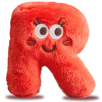 26-Letter Plush Toy Set (A-Z) 2025 New Model - Cute Stuffed Plush Toys & Decorative Pillow, Educational Gift for Kids & Fun Home Decor (R)