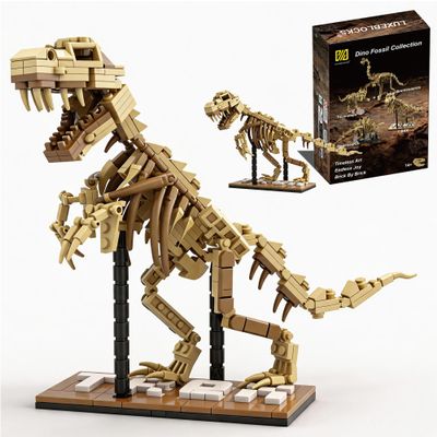LUXEBLOCKS Dinosaur Skeleton Building Kit & Paleontology Building Set-316PCS Excavation-Ready T.Rex Fossil Model, Adult Dinosaur Gift with Movable Joints for Collectors-Display Figures for Home&Office