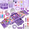 99 Pcs Kids Makeup Kit for Girls, Princess Toys Real Washable Cosmetics Set with Mirror, Hair Ties, Nails, Rings, Earrings, Necklace, Perfect for 3 4 5 6 7 8 Year Old Girls Birthday view 1