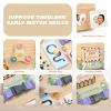 Joyreal Wooden Busy Board Montessori Toys for Toddlers, Sensory Activity Board with LED Lights, Music Box & Locks, Educational Learning Toy Gifts for Boys and Girls view 3