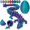 TBOLINE 12" 3D Printed Dragon Egg, Cool 3D Printer Articulated Crystal Dragon Toys for Kids, Surprise Animals Figurines Fidget Dinosaur Eggs Toys for Boys Kids Teen 5-7 4-6 8-12 view 1