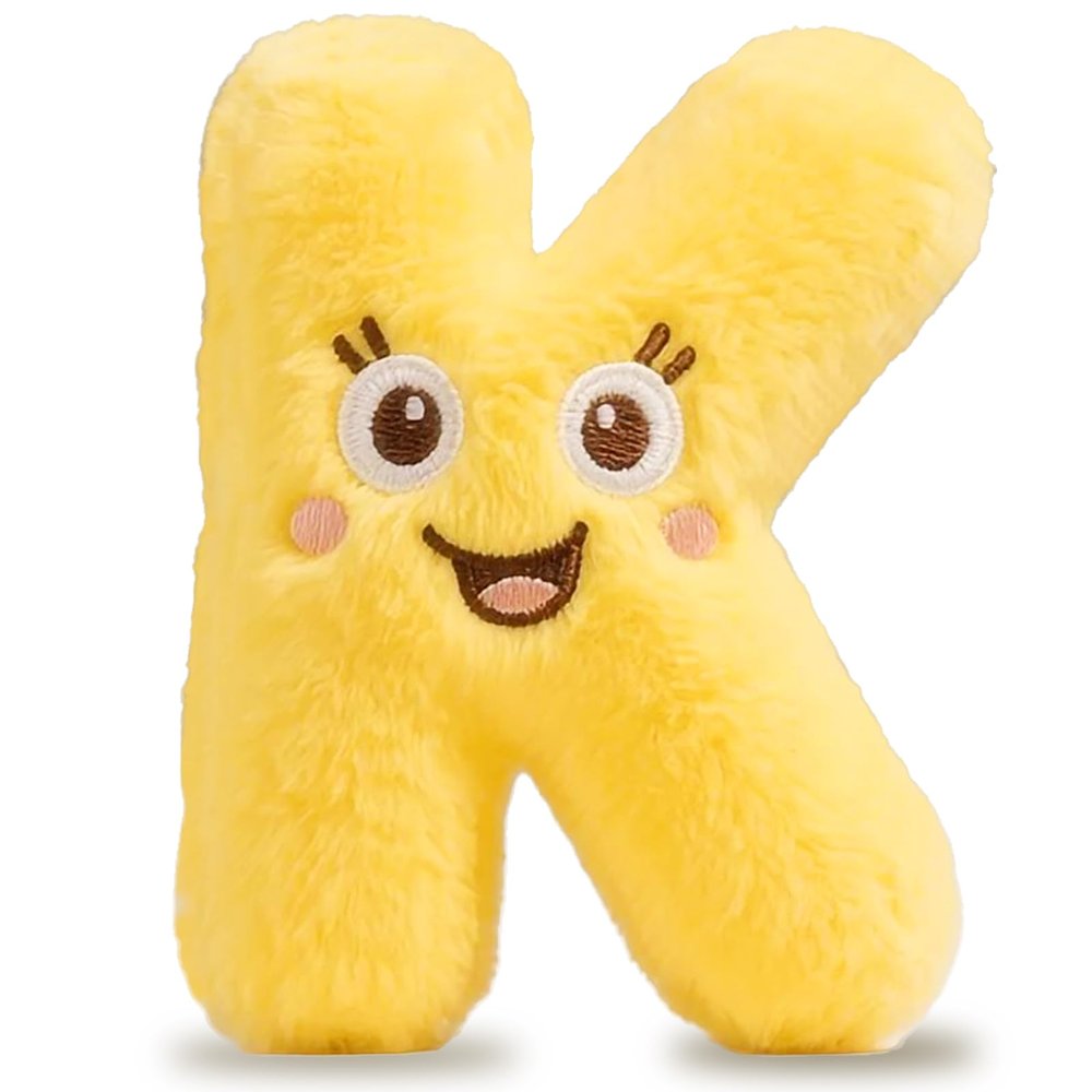 26-Letter Plush Toy Set (A-Z) 2025 New Model - Cute Stuffed Plush Toys & Decorative Pillow, Educational Gift for Kids & Fun Home Decor (K)