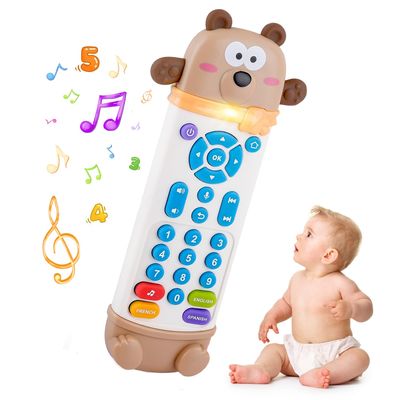 Baby Remote Control Toy with Music and Light - On The Go Remote - Toddler Early Education Learning Toys & Gifts for Boys & Girls Ages 18 Months+ (Bear)