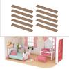 10 Pieces Dollhouse Flooring Miniature Simulation Wood Flooring Scene Decor, Self Adhesives Pretend Play Mini Floor Boards, Style B view 2