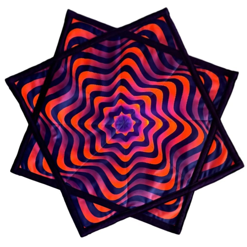 AMAZEABLES Star Air Flow Star, Spinning Cloth Flowstar, Dapo Star, Perfect for Juggling and Flow Arts, Portable and Durable (Red UV)