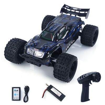 wheelfun RH818 1/8 Remote Control Electric Racing Buggy AWD RC Model Hydraulic Shock Absorber 3660 Brushless Motor Flysky Radio Hobby Grade Model for Adult(Blue Stripe)