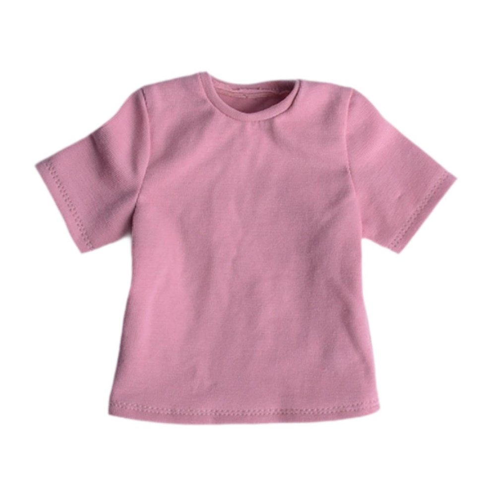 1:6 Male T Shirt Action Figure Clothes Small Casual DIY Gift Miniature Clothing for Doll 12'' Action Figures Body Accessory, Pink