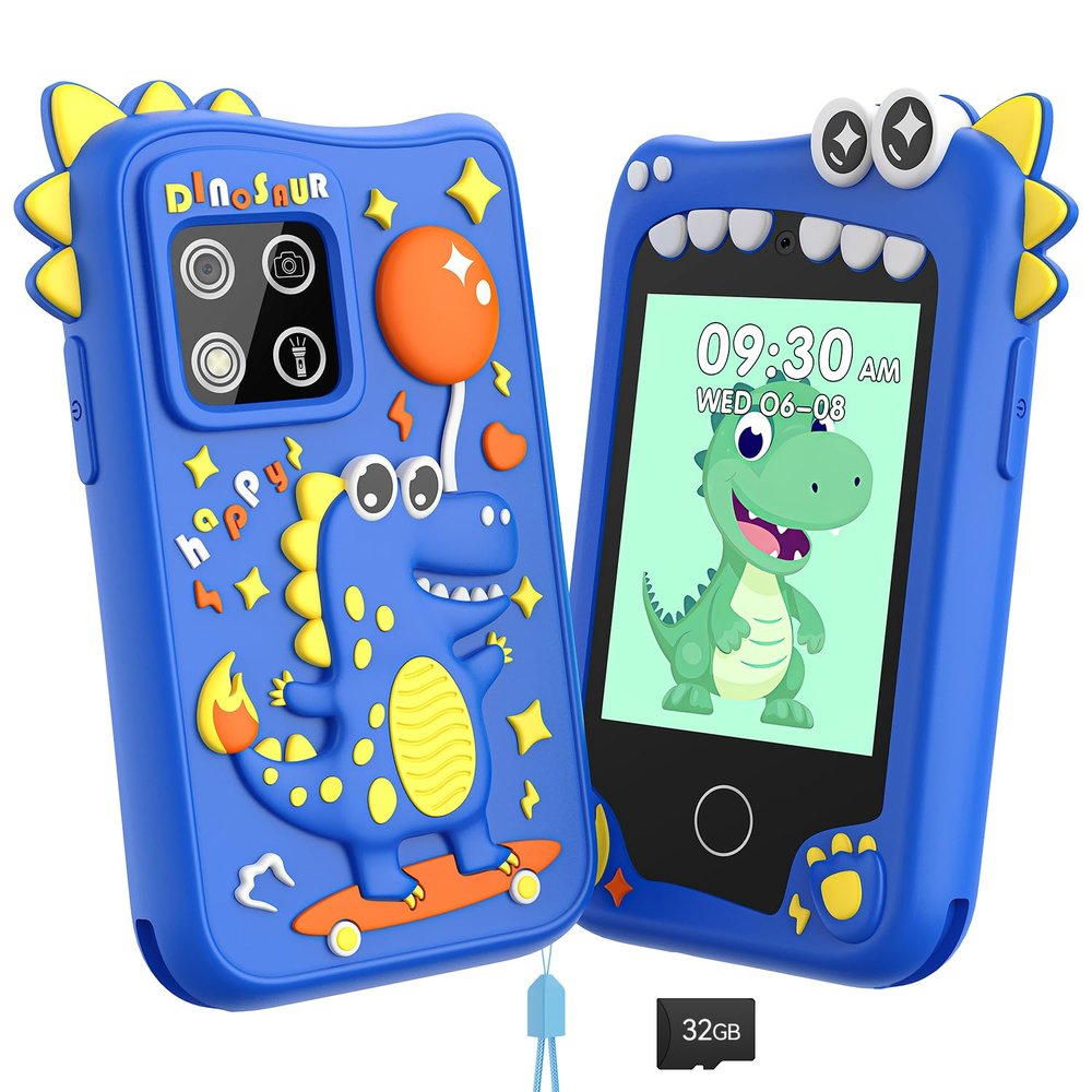 Kids Phone, Smart Phone Toys for Kids, Christmas Birthday Gifts for Kids Boys Age 3, 4, 5, 6, 7, 8 +Year Old, 2.8" Touchscreen Children Learning Play Phone Toys with Dual Camera, Game, Music Player