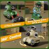 bessome 2 Pack Cute Cartoon Remote Control Battle Tanks with Laser tag|Hobby RC Cars Shoot to Ejected Out|Military Army Toys for 6 7 8 Year Old Boys Girls | Christmas Birthday Gifts for 8-12 view 2