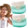 2pcs Sunscreen Applicator for Kids Sunscreen Lotion Applicator Set with Protective Cap Fast Brush Liquid Cream Powder Easy to Apply For Kids and Babies view 2