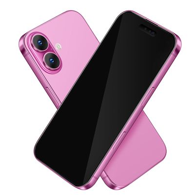 Dummy Fake Phone Model, Looks Like The Real Phone Compatible with Phone 16, for Cell Phone Store Display or Send a Toy Phone 16 for Kids (Pink Blackscreen)
