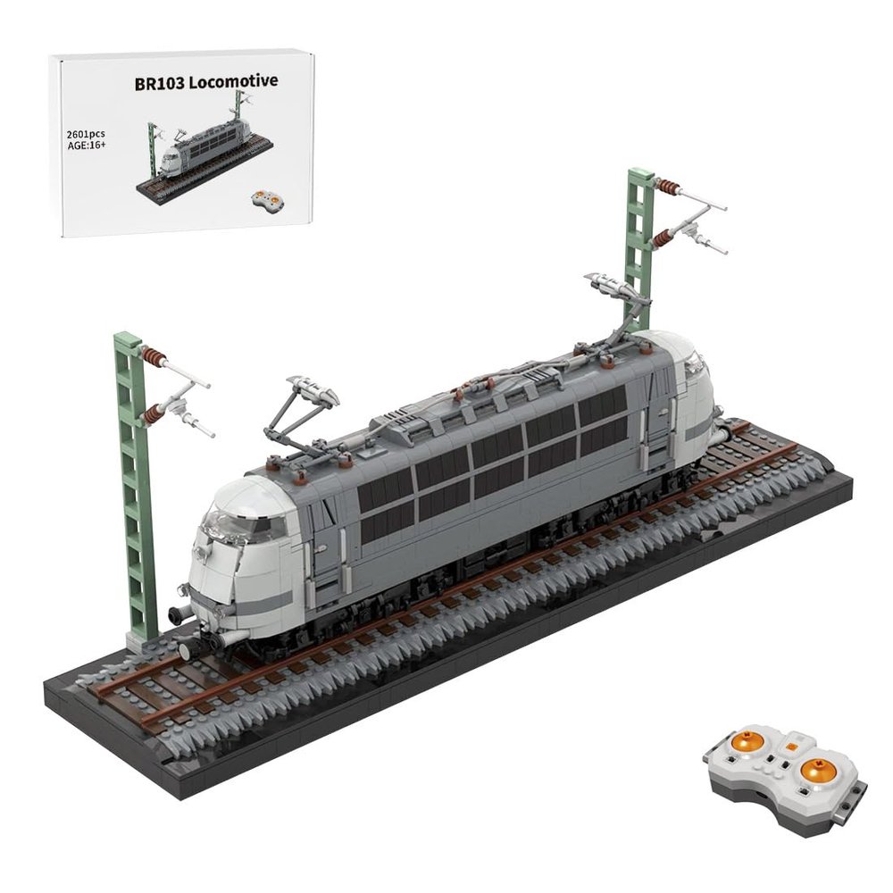 BICRKTOMXY BR103 Electric Locomotive Train Builidng Blocks Set, 2,601 Pieces Airport Express Building Kit, Collectible Train Building Model for Adult & Ideal Gift for Home Dcor - Dynamic Version