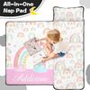 Personalized Toddler Nap Mat with Name for Kids Custom Rainbow Sleeping Bag with Pillow & Blanket for Girls Ideal Slumber Bags for Daycare, Preschool & Kindergarten view 2