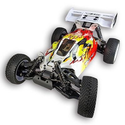 wheelfun 1/8 RH812 Remote Control Off Road Vehicle AWD High Speed RC Model Car 6KG Servo Metal Upper Control Arms Rear Wing Charger Hobby Grade Model for Adult(Red)