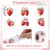 1000PCS Strawberry Stickers 1 Inch Red Fruit Decals Self-Adhesive PVC Labels for DIY Crafts, Greeting Cards, Envelope Seals view 2