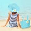 2-Set Kids' Tea Party Hats, Gloves, And Handbags, Elegant & Blue Straw Bonnets, Floral Accessories For Tea Parties & Birthdays view 4