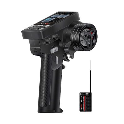 GLOBACT HOTRC CT-10B 2.4G 10CH Radio Transmitter & Receiver Metal Handwheel 10 Channel RC Controller for 1/8 1/10 1/18 1/24 RC Crawler Drift Truck Car Boat Tank TRX4 TRX4M SCX10 SCX24 Upgrades