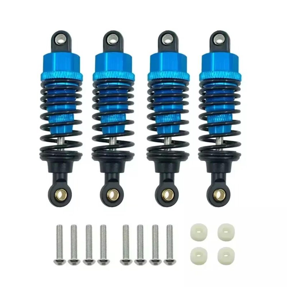 MYHWDRNU RC Car Parts Compatible with Tamiya for TT-02 M-05 M-06 1/10 RC Car Upgrade Parts 4Pcs Aluminum Alloy Shock Absorbers Damper Set 60mm(Blue)