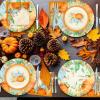 150 Thanksgiving Disposable Paper Plates Napkins Dinnerware Set 7" Dessert Plates, 10" Dinner Plates with 13" Pumpkin Napkins for Autumn Harvest, Fall Party view 4