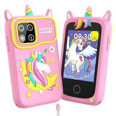 Kids Phone, Smart Phone Toys for Kids, Christmas Birthday Gifts for Kids Girls Age 3, 4, 5, 6, 7, 8 +Year Old, 2.8" Touchscreen Children Learning Play Phone Toys with Dual Camera, Game, Music Player