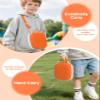 Case Compatible with Yoto Mini (2024 Edition) & Accessories, Travel Protective Hard Shell for Player, Headphones, Carrying Case with Shoulder Strap, Hold Up to 60 Audiobook Cards, Orange view 4