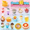 18 Minature Food Slime Kit for Girls, Mini Sweet Dessert & Drink, Arts and Crafts Set, DIY Kitchen Pretend Play Toys, Classroom Prizes Party Favors Gift for Kids Ages 8-12, NOT Edible view 2