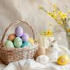 Colingmill 17 Pcs Easter Eggs 2.4" Tall Wooden Laser Engraved Fake Eggs for Craft Easter Hunt Basket Stuffers Fillers Party Supplies(Colorful) view 3