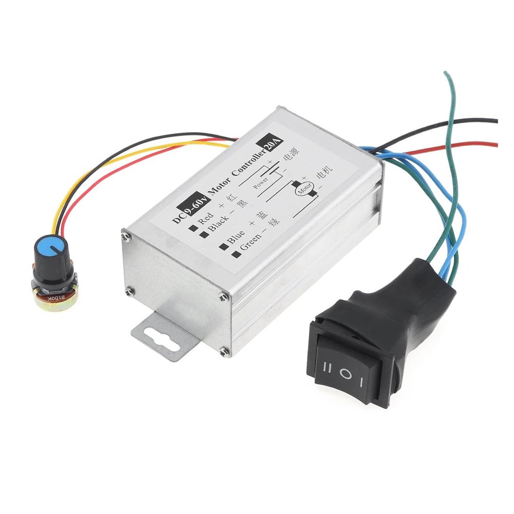 1200W DC electronic starter Speed Controller 20A electronic starter Speed Controller Regulator Driver DC 9V-60V Adjustable Current